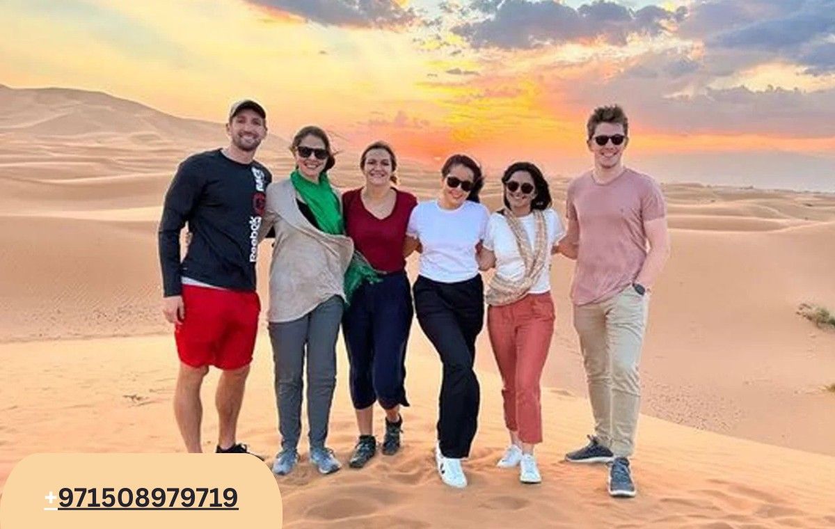 Family enjoying evening desert safari in Dubai